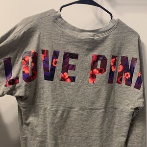 Pink by Victorias Secret long sleeve grey tee